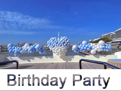 Nossa festa de aniversário no iate